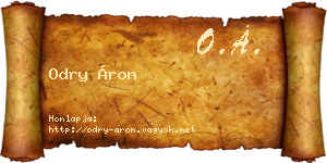 Odry Áron névjegykártya